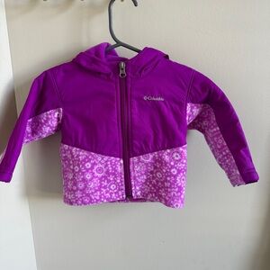 Colombia purple fleece little girls hooded jacket size 6-12month